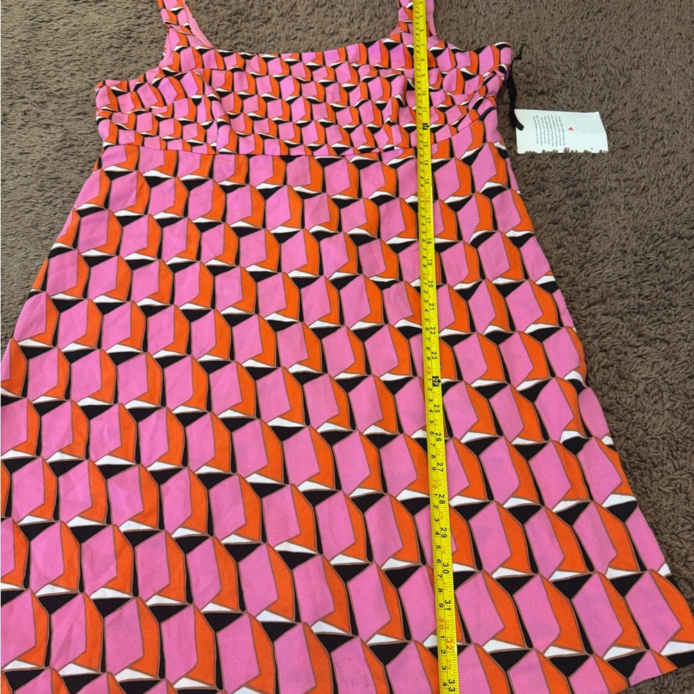 2 FOR $25 Diane Von Furstenberg Target Dress Pink Red Modern Geo Mini Dress 12 - Picture 8 of 10